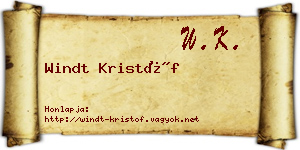 Windt Kristóf névjegykártya