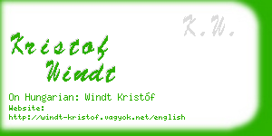 kristof windt business card